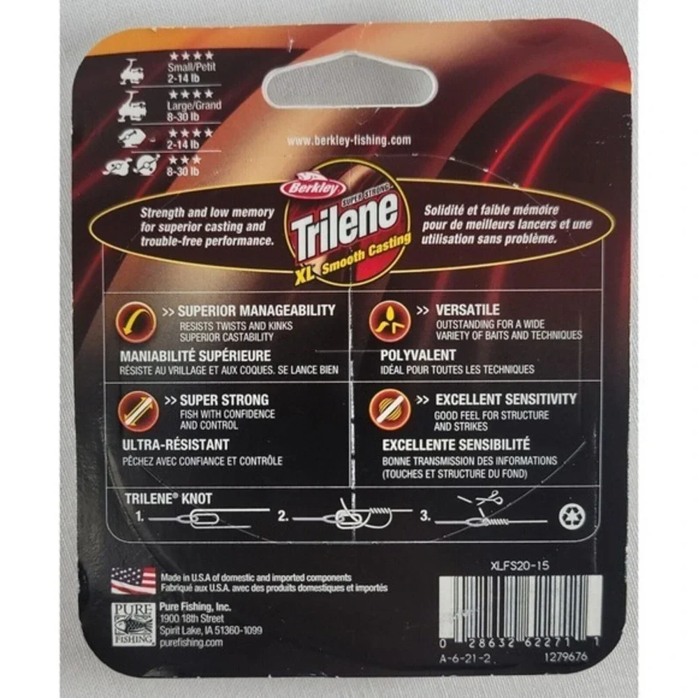Berkley Trilene XL Monofilament Smooth Casting Fishing Line 20Lb 270 Yd .016 Dia